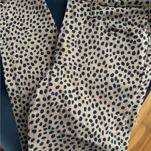 J. Crew Tan and Black Spotted Pants